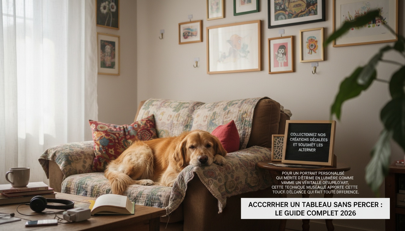 Accrocher un tableau sans percer : le guide complet 2026