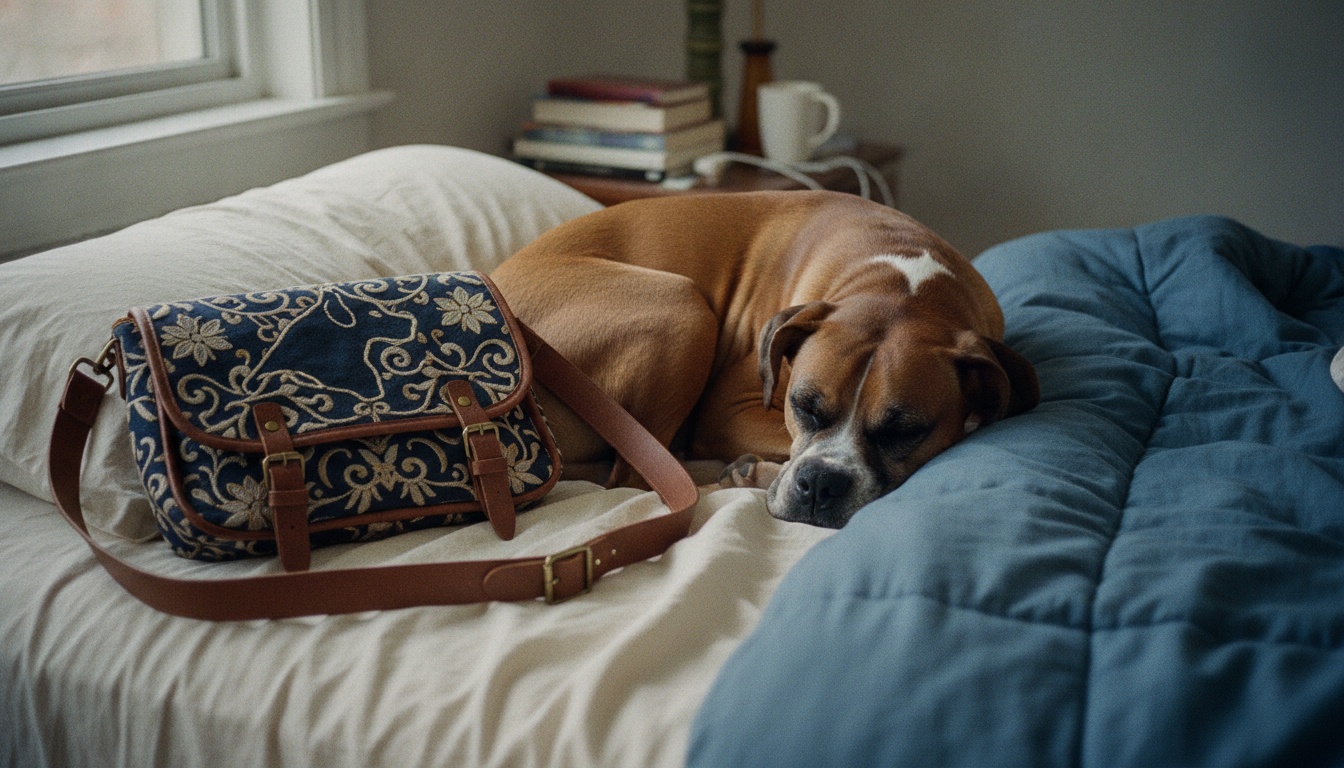 Pochette chien brodée unique et stylée