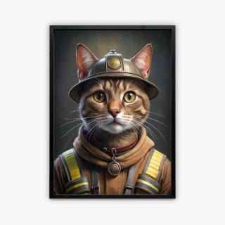 painting Chat pompier
