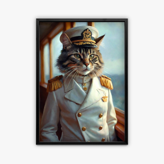 painting Capitaine Miaou sur l'océan